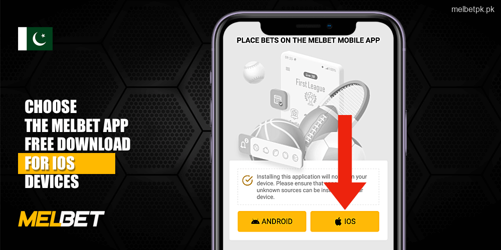 Select the Melbet app for iOS and then follow the instructions