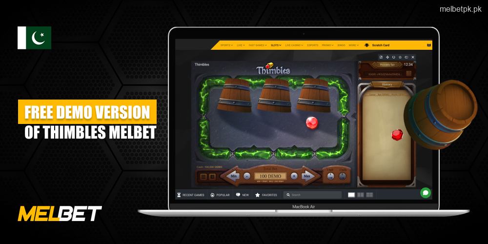 The Thimbles demo at Melbet allows Pakistani players to play for free with virtual funds to practice and learn the game